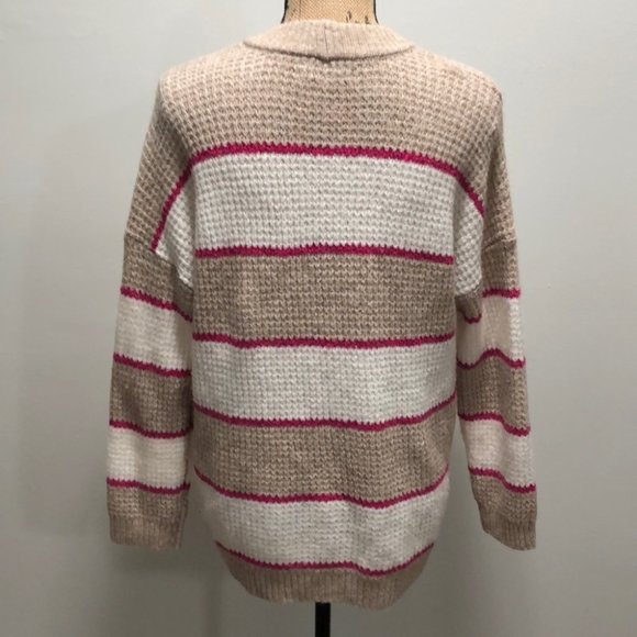 {American Eagle} Wide Stripe Waffle Knit Sweater - Picture 5 of 9